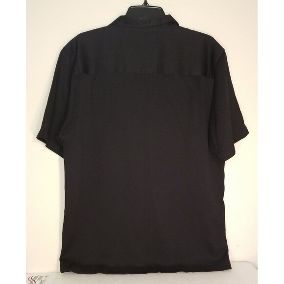 THE HAVANERA CO Shirt Large  Button up Guayabera-Style Hawaiian  Black   A5 - Picture 4 of 5